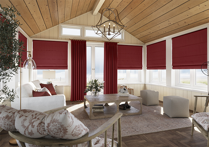 Shima Faux Silk, Wine - Roman Blind - Image 6